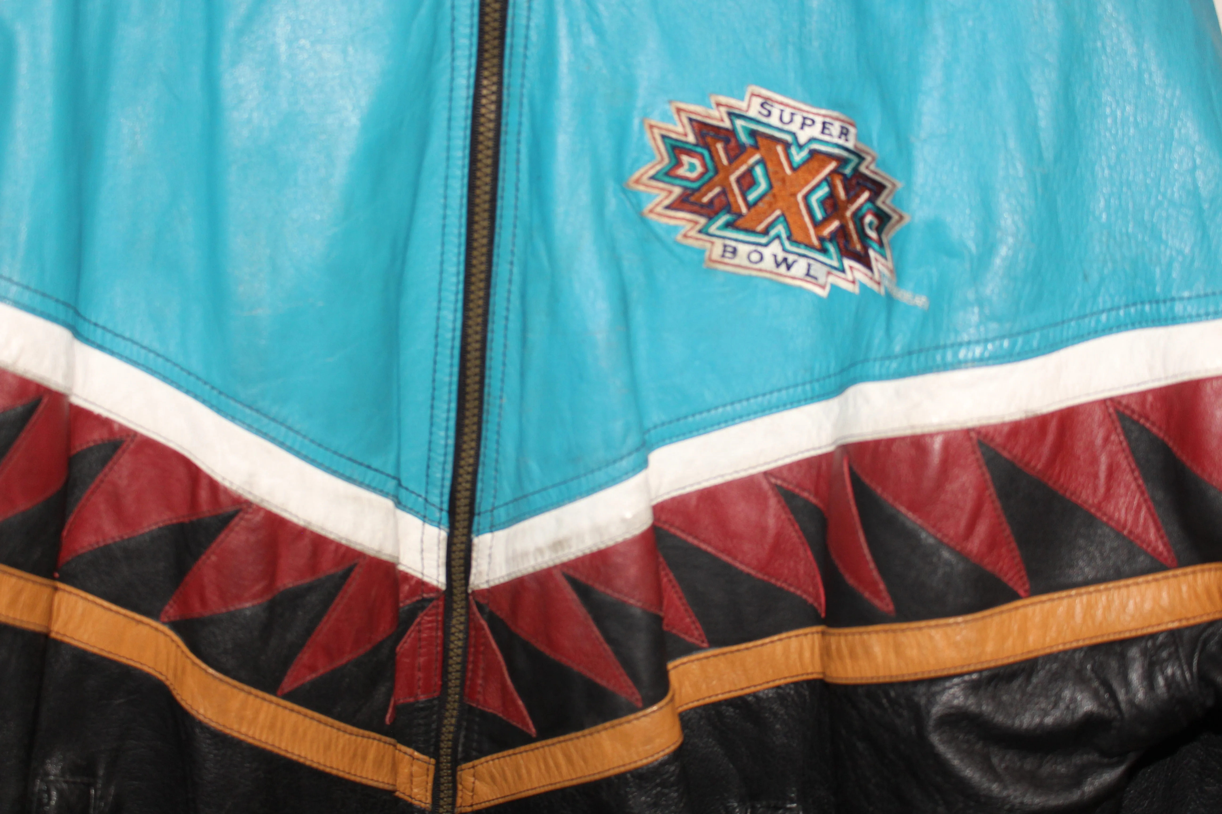 Rare 1996 Super Bowl XXX Sun Devils Stadium Leather Starter Jacket (XL)