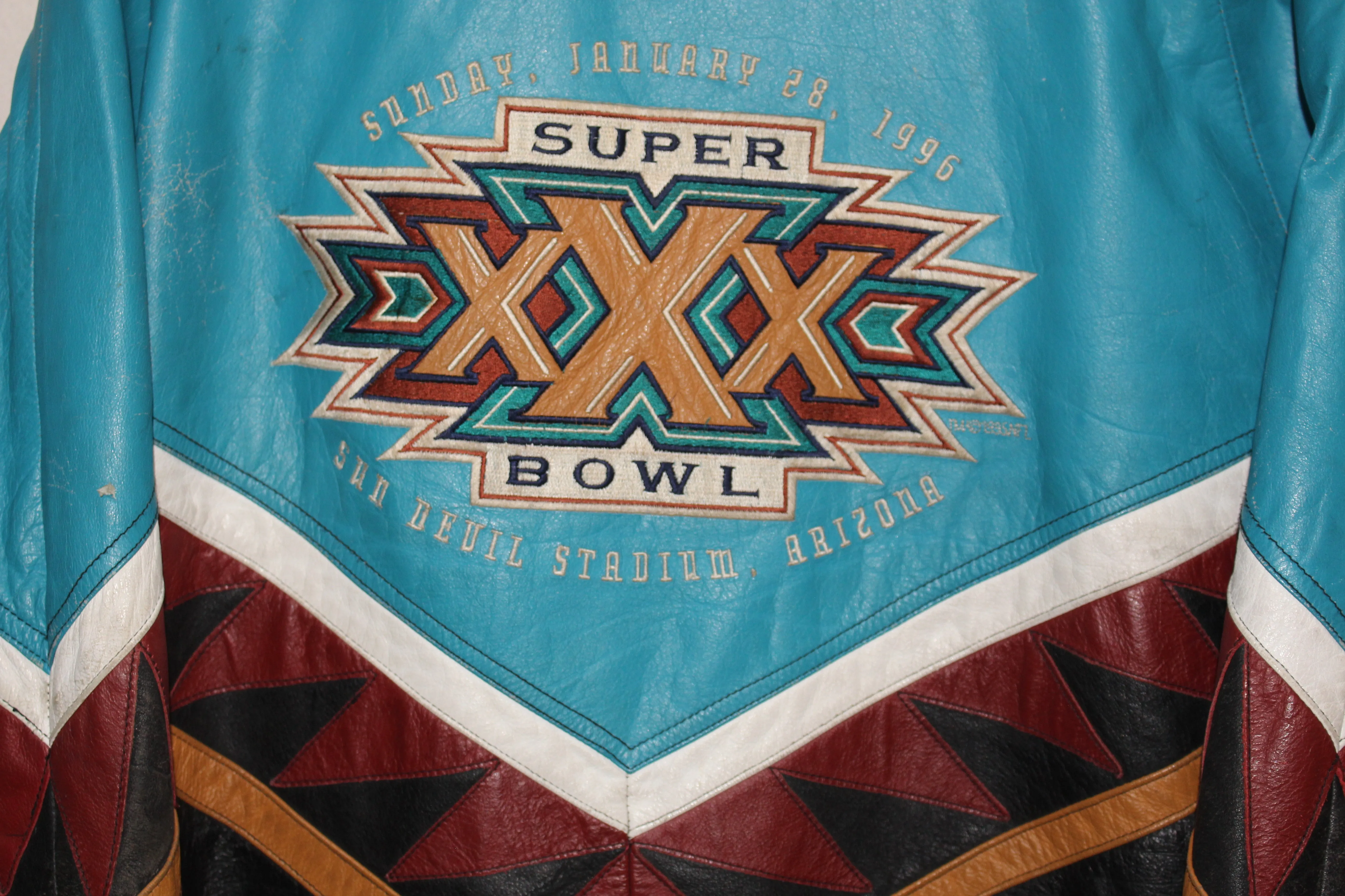 Rare 1996 Super Bowl XXX Sun Devils Stadium Leather Starter Jacket (XL)