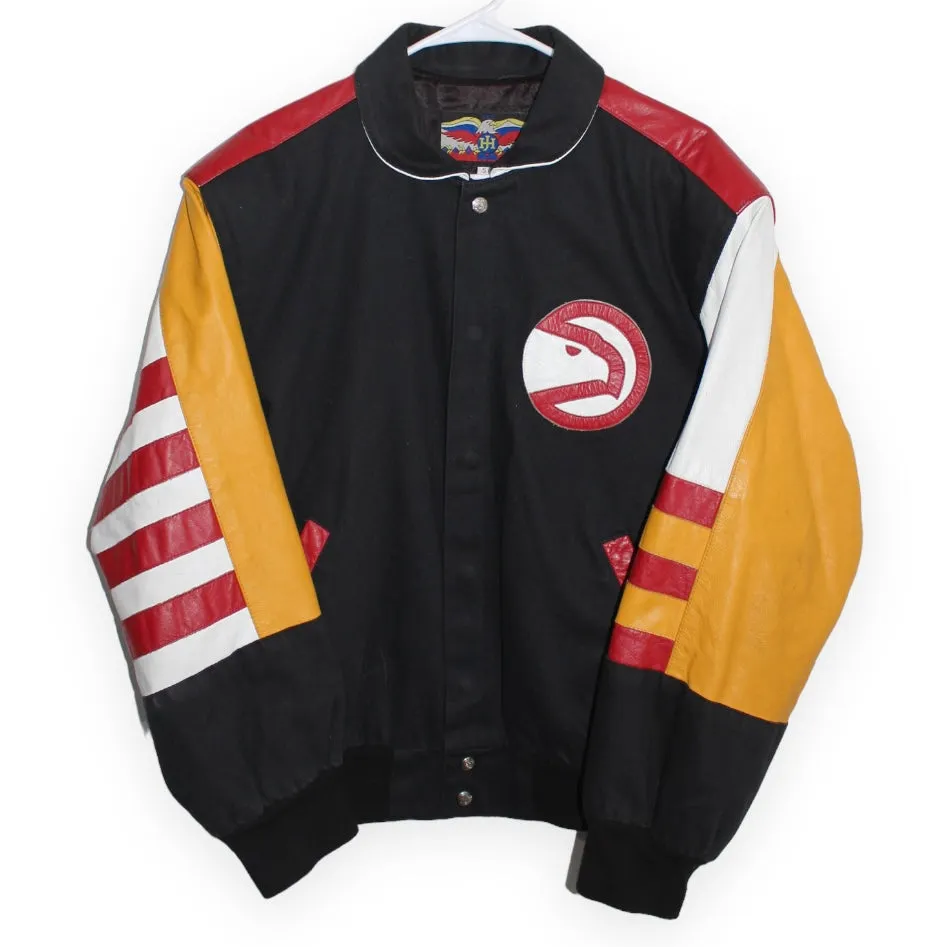 Rare Atlanta Hawks Jeff Hamilton 1993 Series Leather Twill Jacket (S)