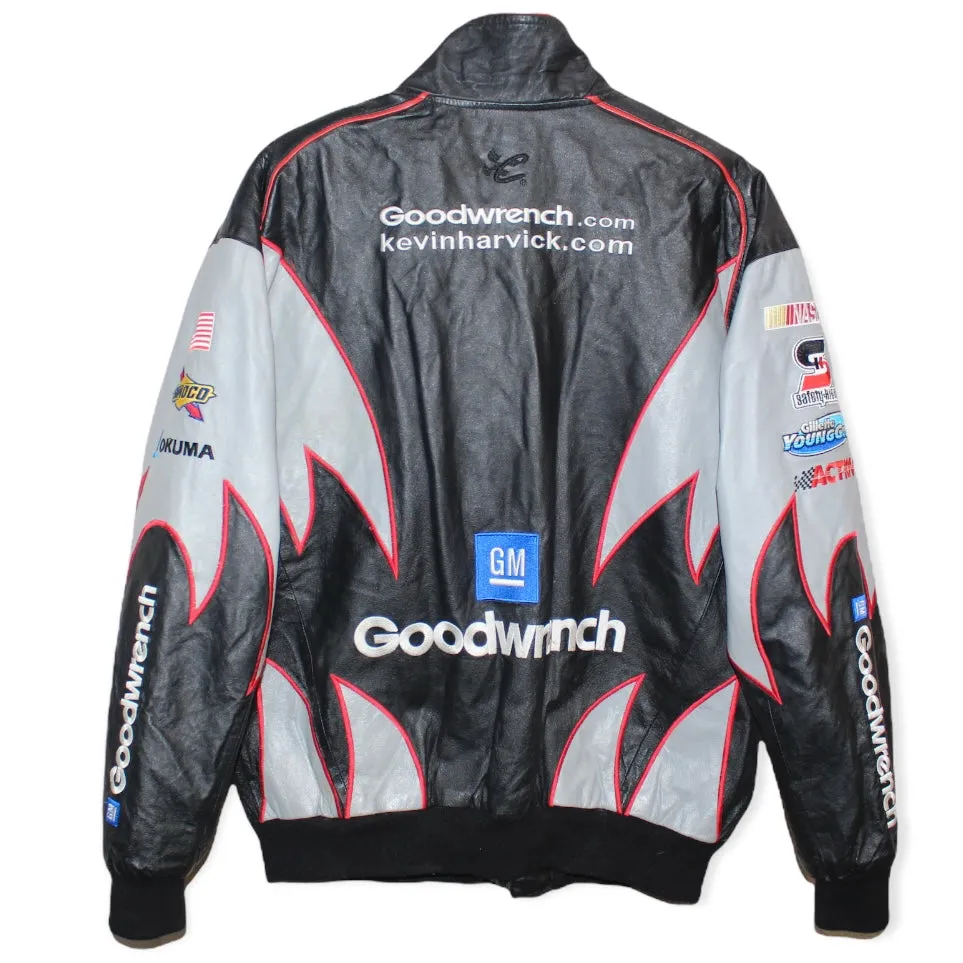 Rare Goodwrench Racing NASCAR Kevin Harvick Jeff Hamilton Leather Jacket (L)