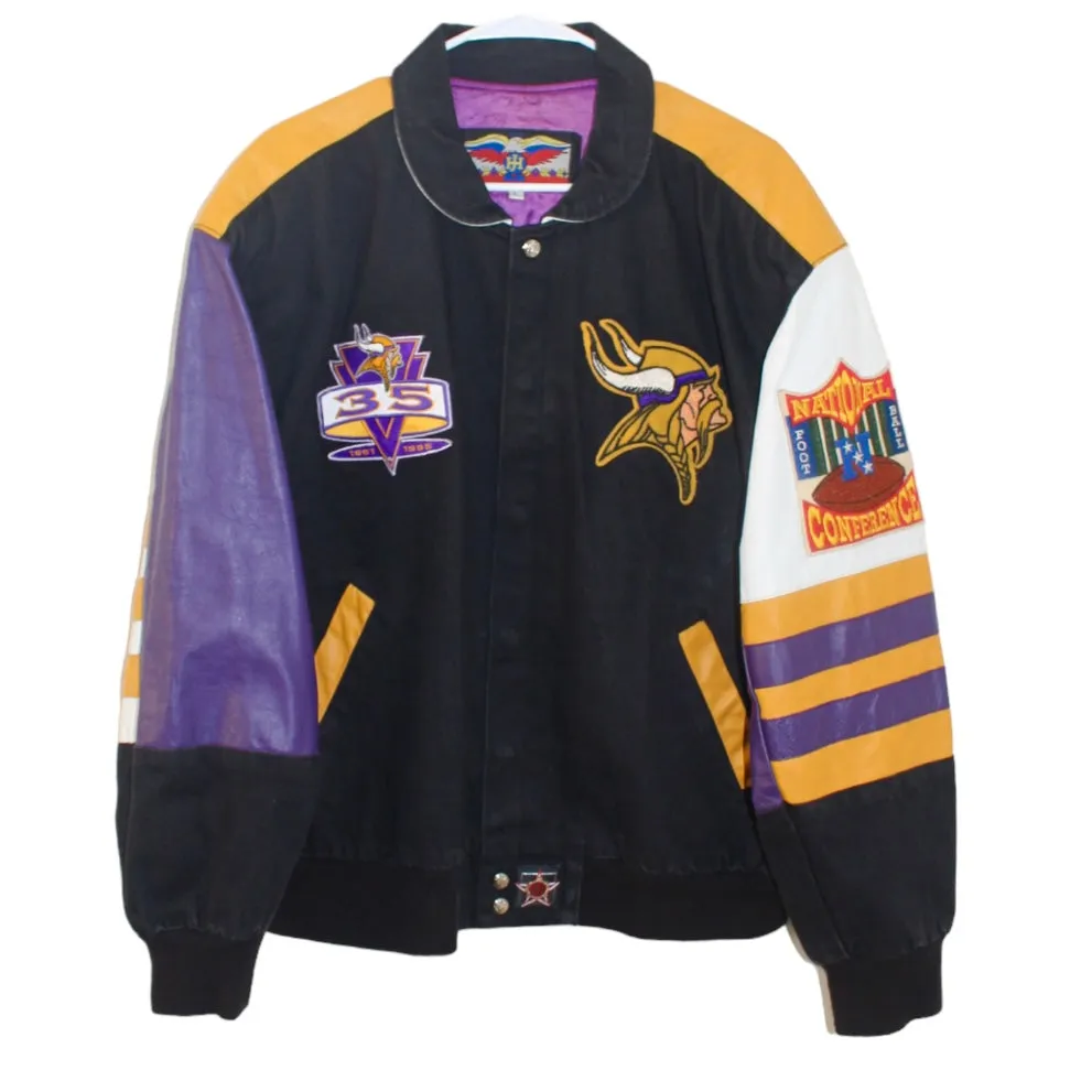 Rare Minnesota Vikings Jeff Hamilton Leather Jacket (L)