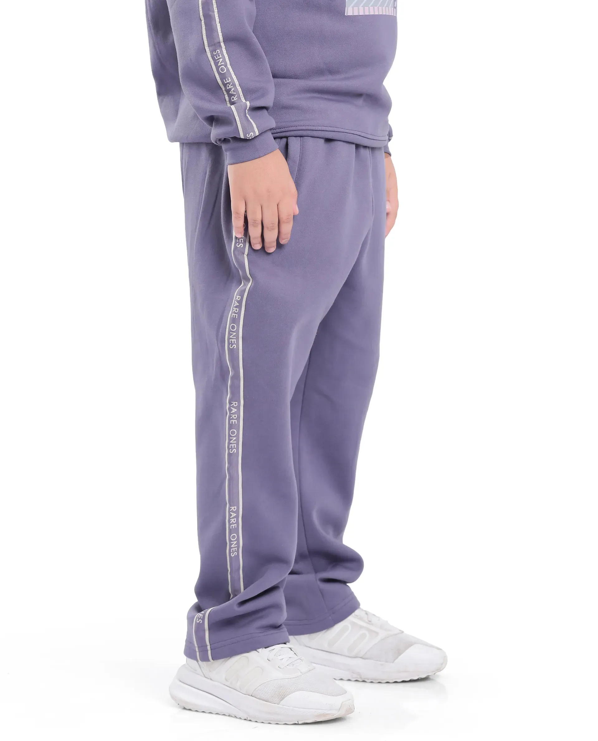 Rare Ones Kids Zeto Light Purple Cotton Poly Applique Trackpant