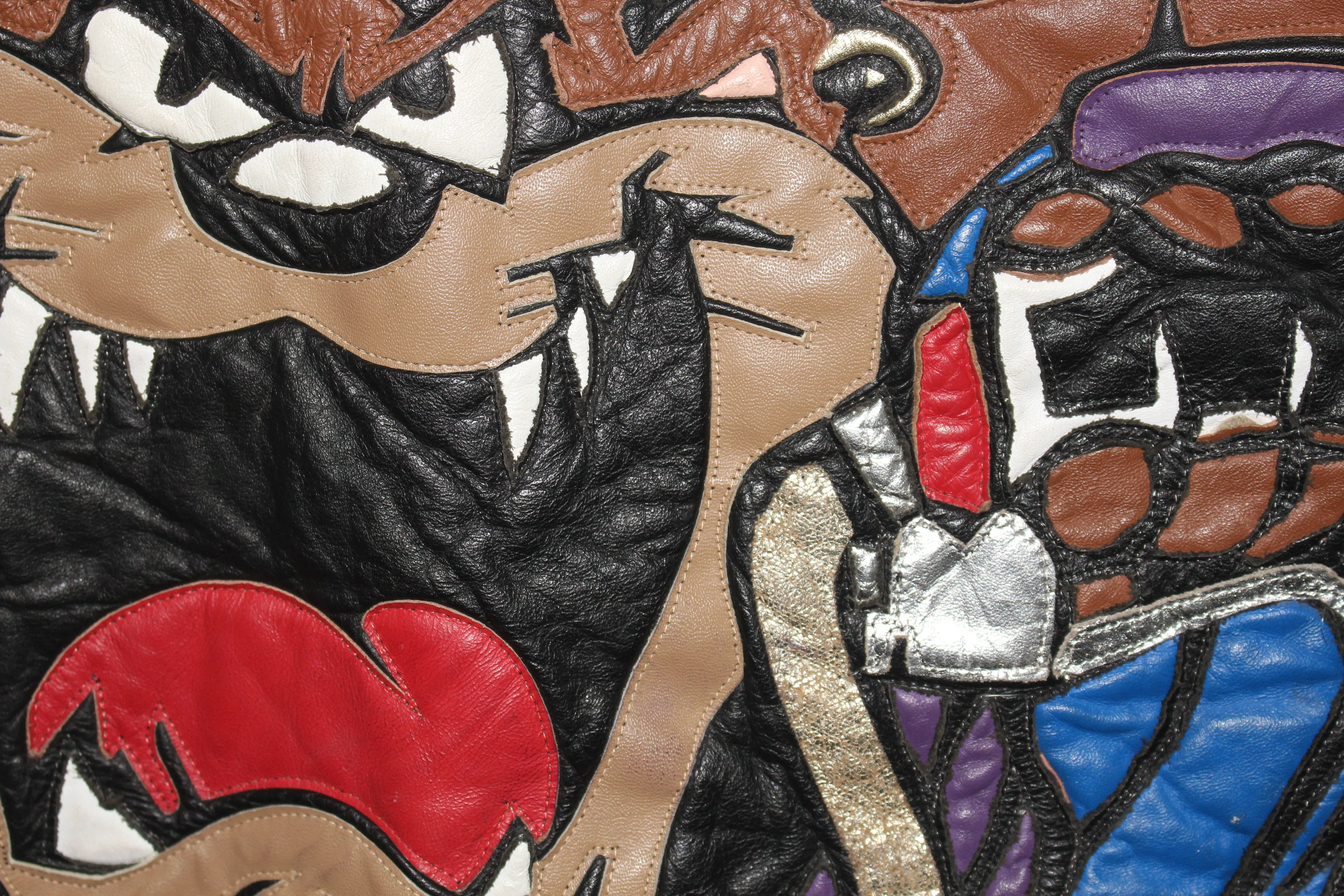 Rare Tasmanian Devil Tax Looney Tunes Leather Jacket (L)