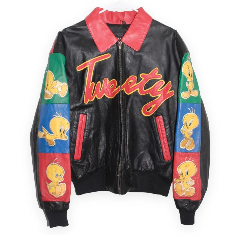 Rare Tweety Bird Looney Tunes Leather Jacket (S)