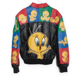 Rare Tweety Bird Looney Tunes Leather Jacket (S)