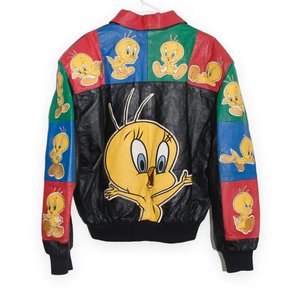 Rare Tweety Bird Looney Tunes Leather Jacket (S)