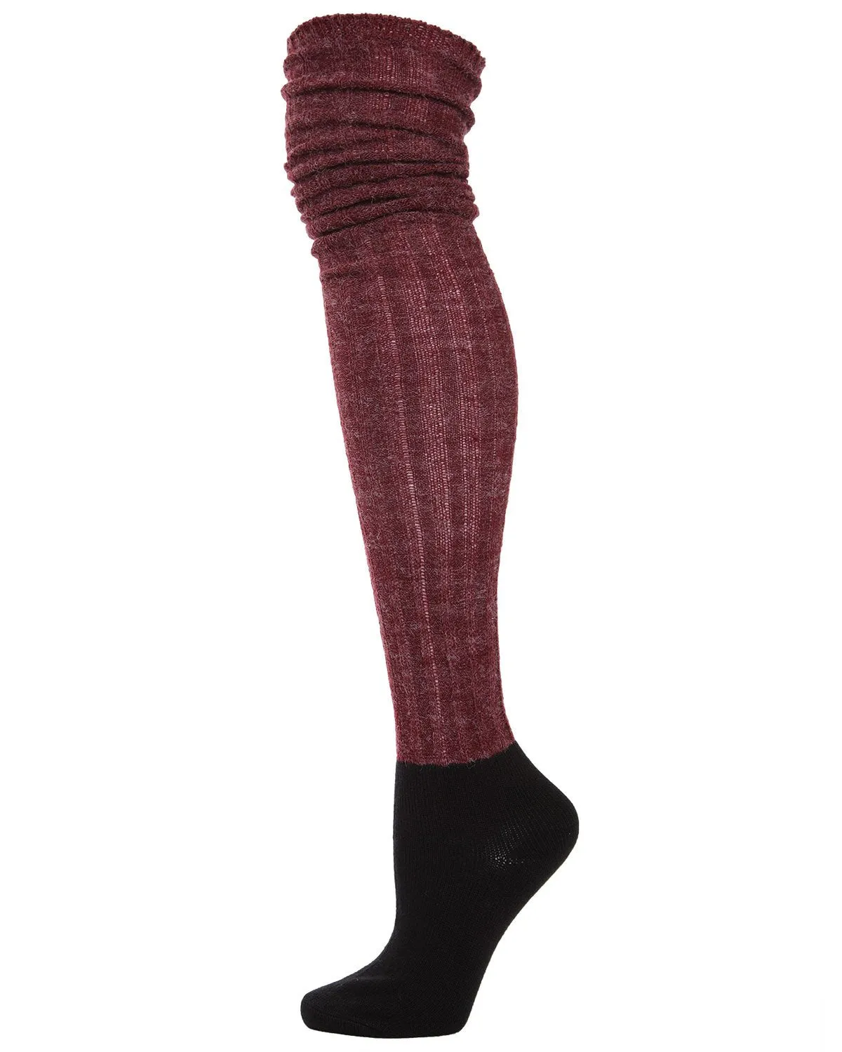 Rib Over The Knee Contrasting Foot Sock