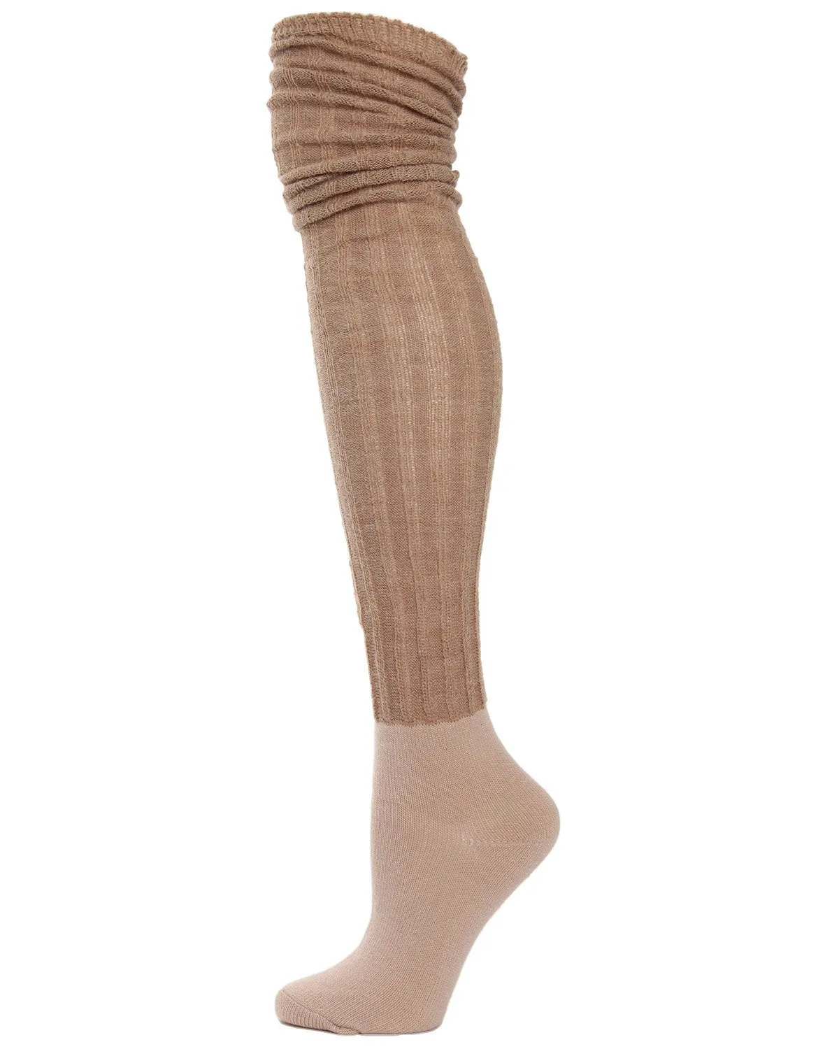 Rib Over The Knee Contrasting Foot Sock