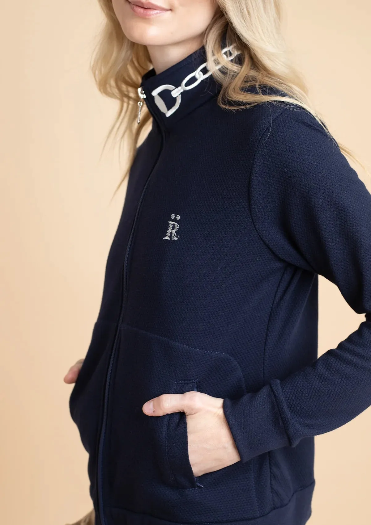 Ronner Harmonia Embroidered Zip Jacket | Navy