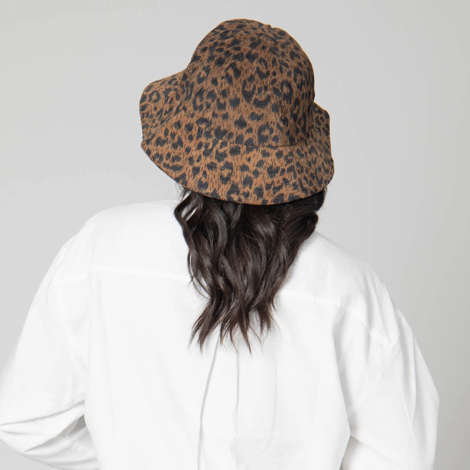 Roxie - 6 Panel Bucket Hat with Leopard Pattern