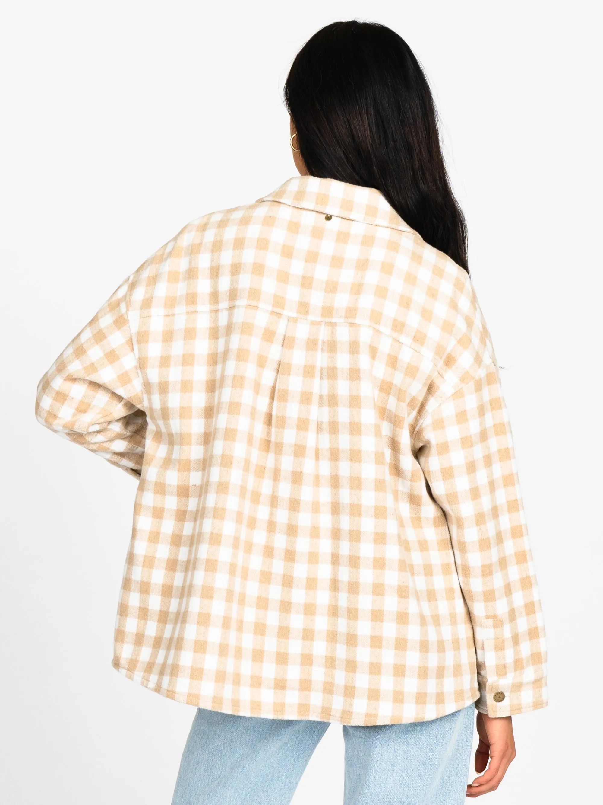 Rusty Checked Out Oversized Shirt Jacket