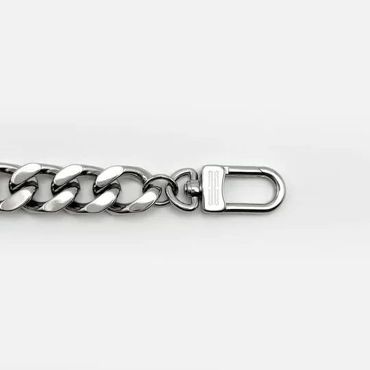 Safety Pin Chunky Cuban Chain (Silver)