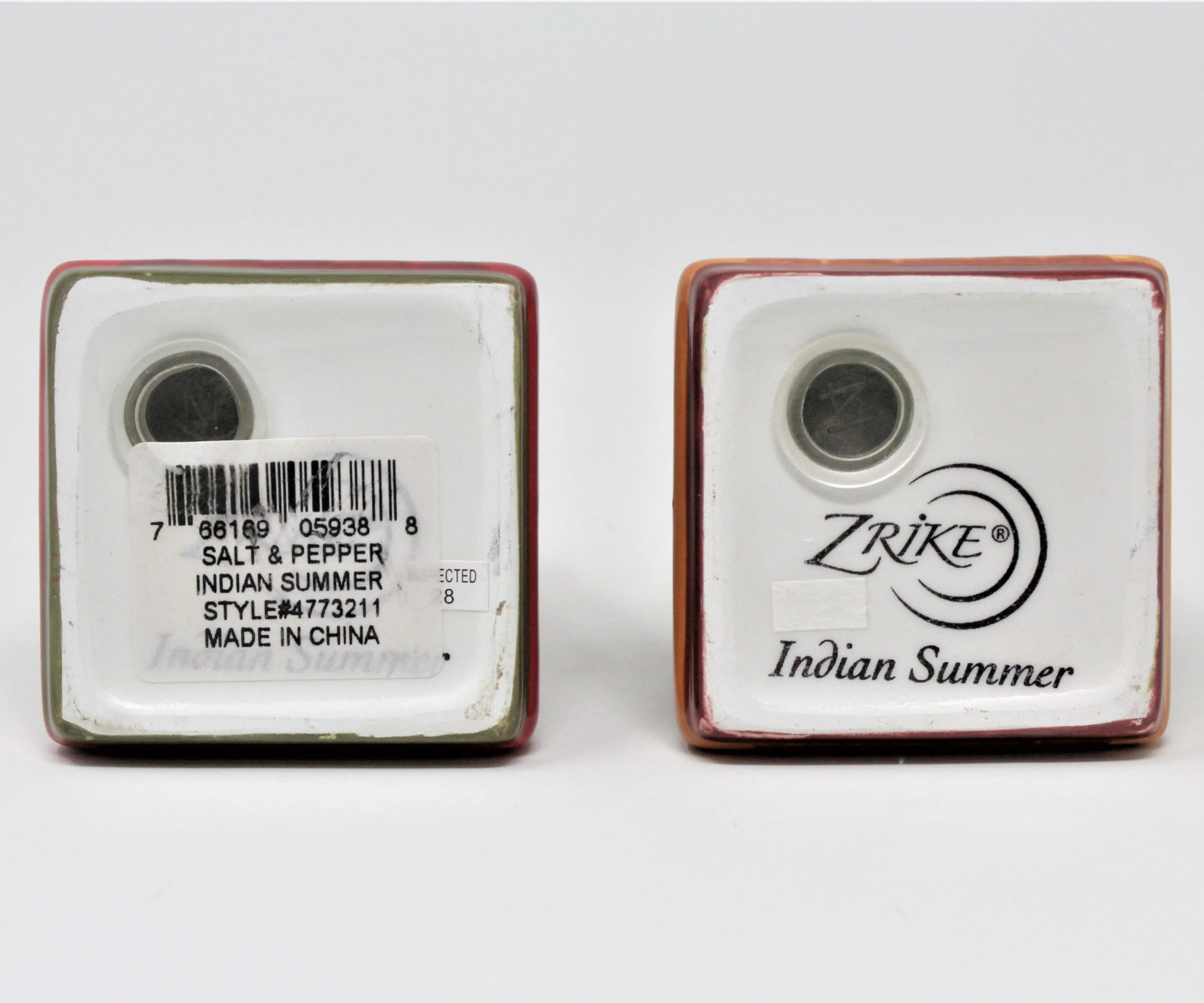 Salt and Pepper Shakers, Zrike, Indian Summer, Lori Siebert Ceramic, 1990's