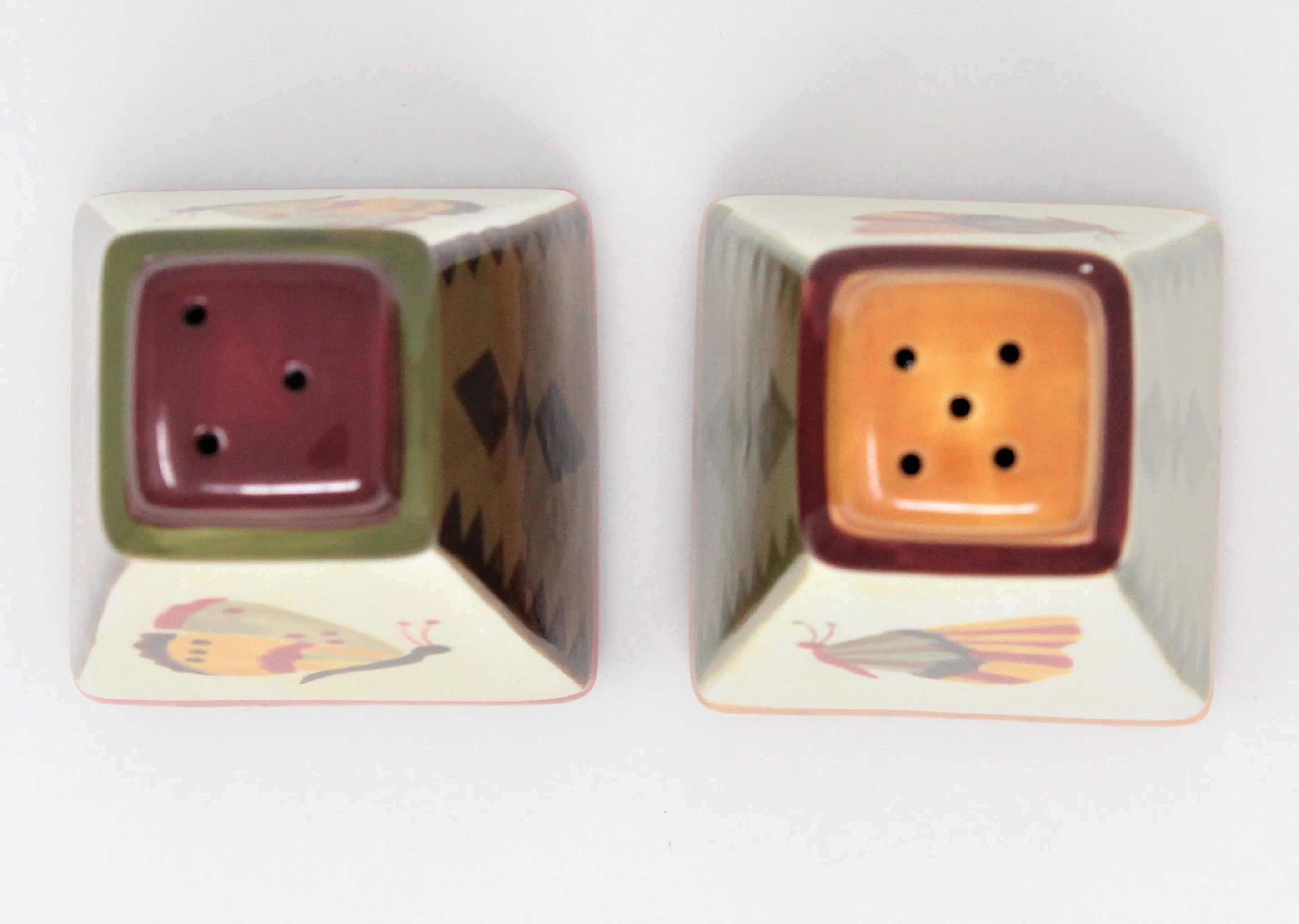 Salt and Pepper Shakers, Zrike, Indian Summer, Lori Siebert Ceramic, 1990's