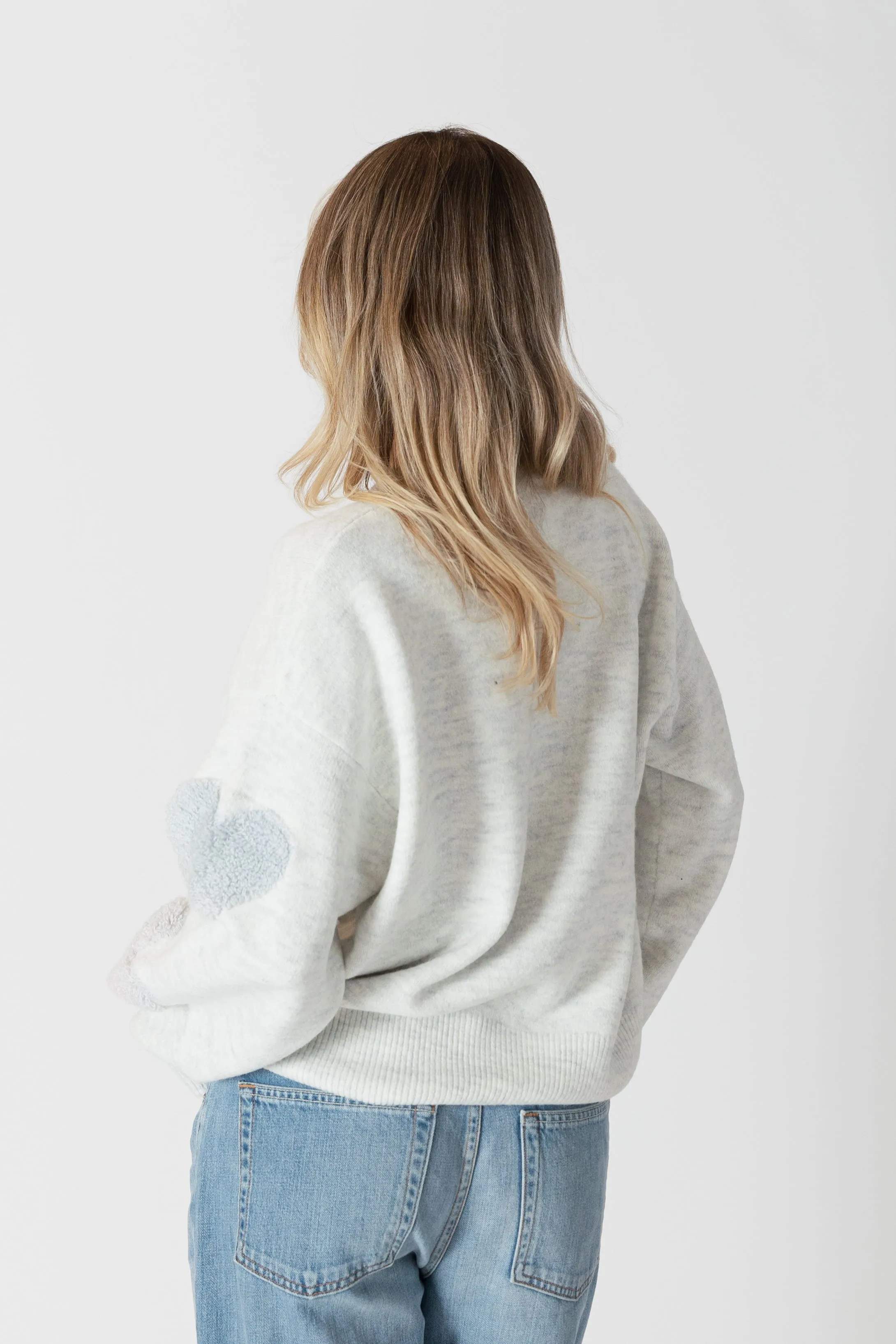 Sherpa Hearts Sweater (Ice)