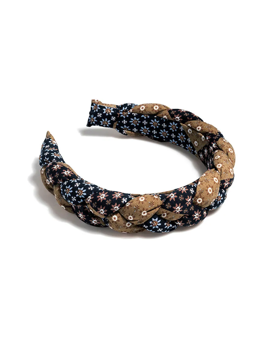 Shiraleah Braided Print Headband, Tan - FINAL SALE ONLY