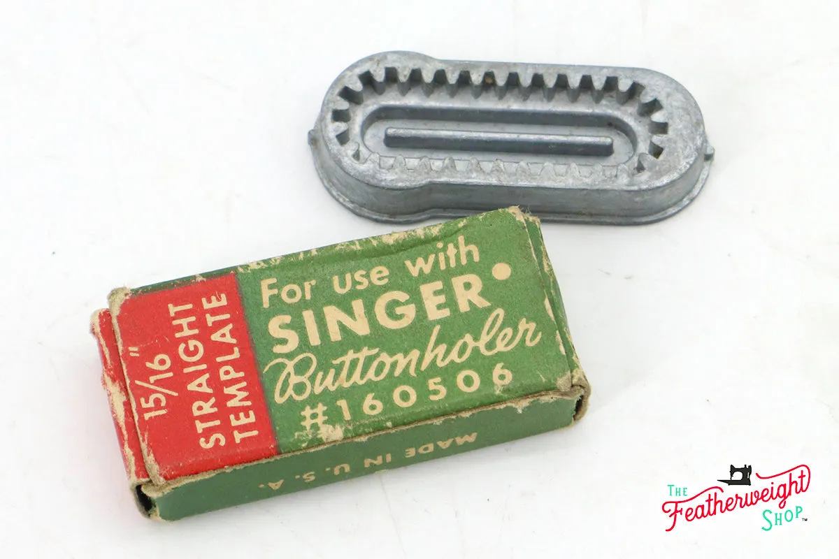 Singer Buttonholer Attachment Template, BOXED (Vintage Original) - RARE