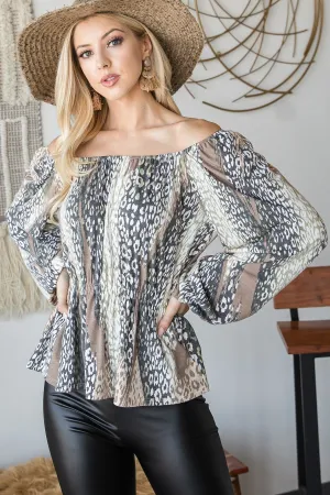 Snakeskin Tunic Top