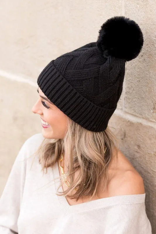 Snow Fall Chunky C.C Knit Beanie