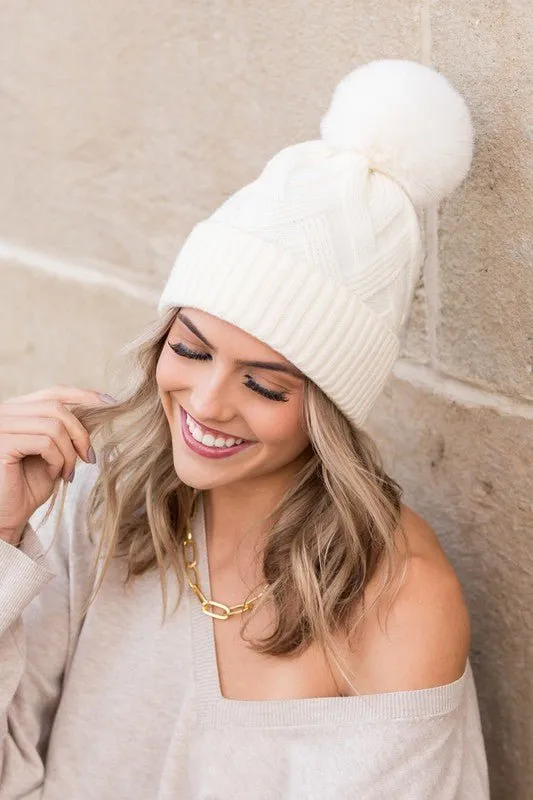 Snow Fall Chunky C.C Knit Beanie