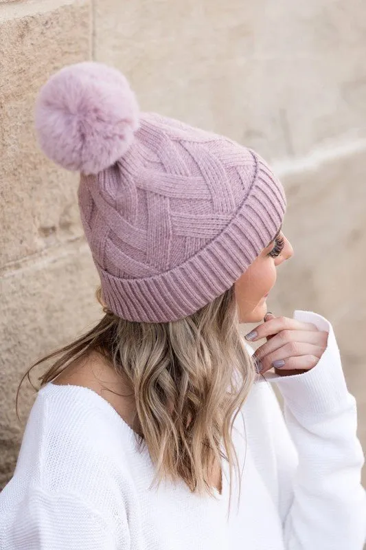 Snow Fall Chunky C.C Knit Beanie