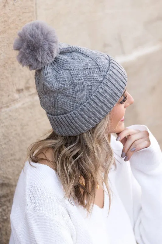 Snow Fall Chunky C.C Knit Beanie