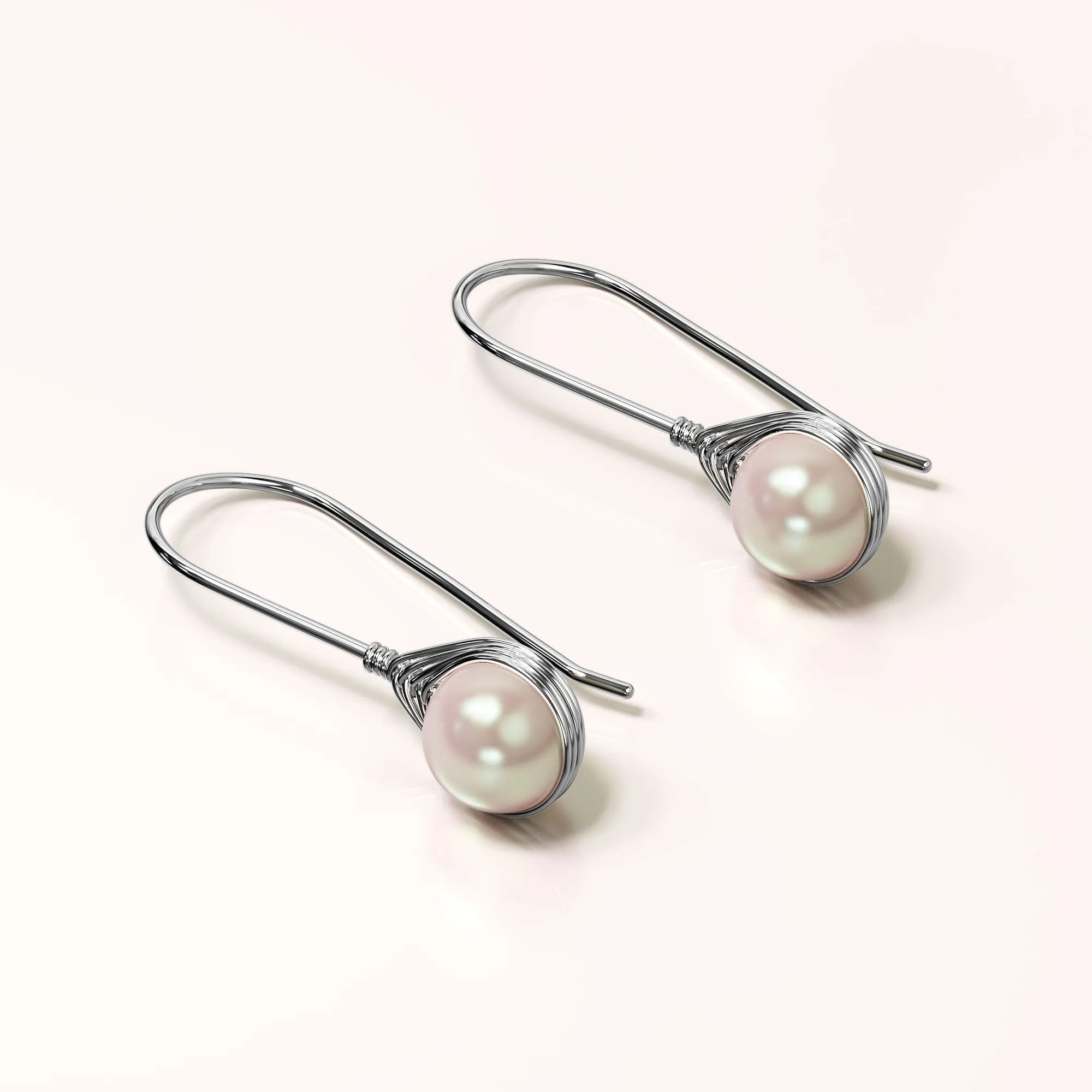 Solid 925 Signature Silver Pearl Dynasty Hook Earrings