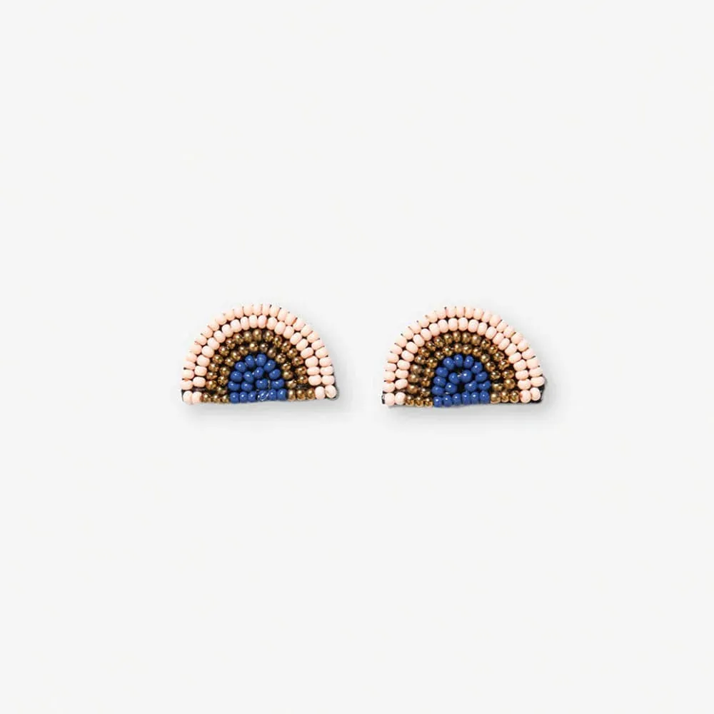 Sophia Rainbow Beaded Post Earrings Blush