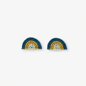 Sophia Rainbow Beaded Post Earrings Peacock