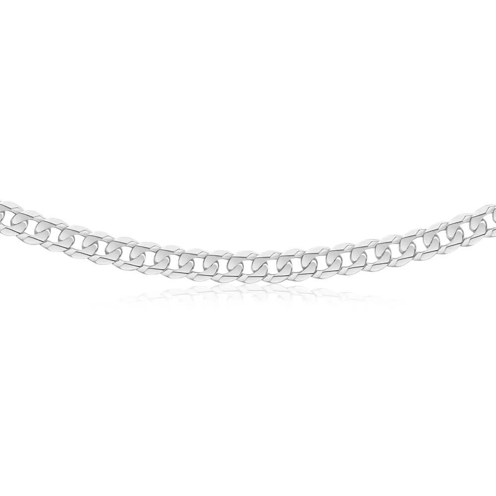 Sterling Silver Curb Flat 55cm Chain