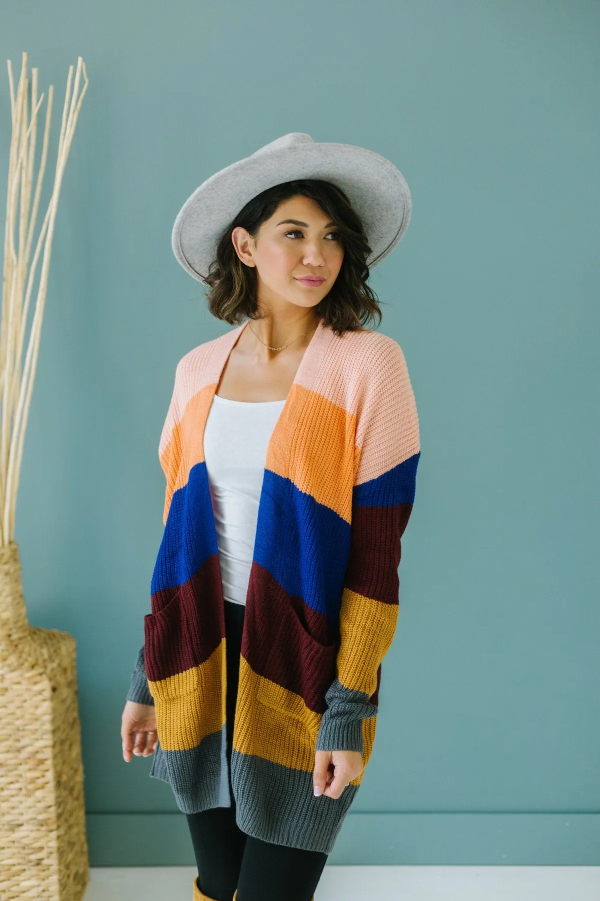 Striped ColorBlock Spring Cardigan