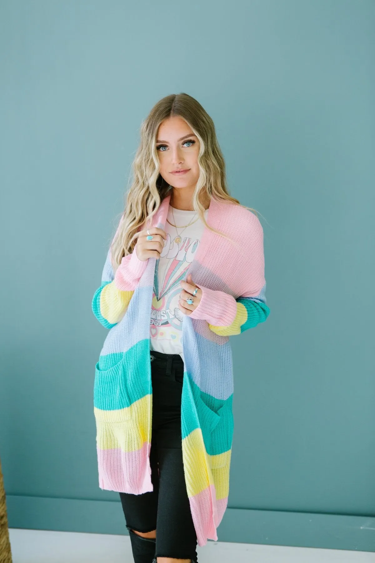 Striped ColorBlock Spring Cardigan