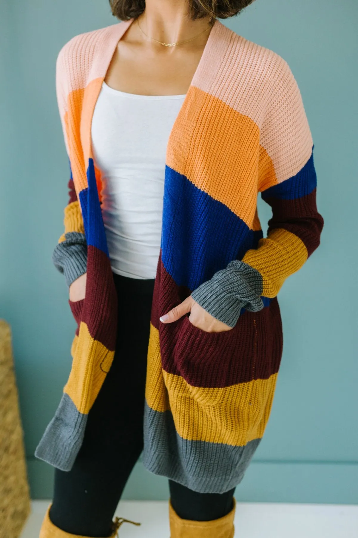 Striped ColorBlock Spring Cardigan