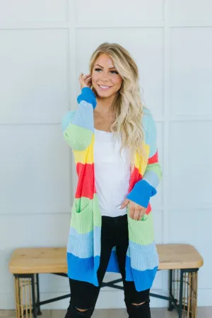 Striped ColorBlock Spring Cardigan