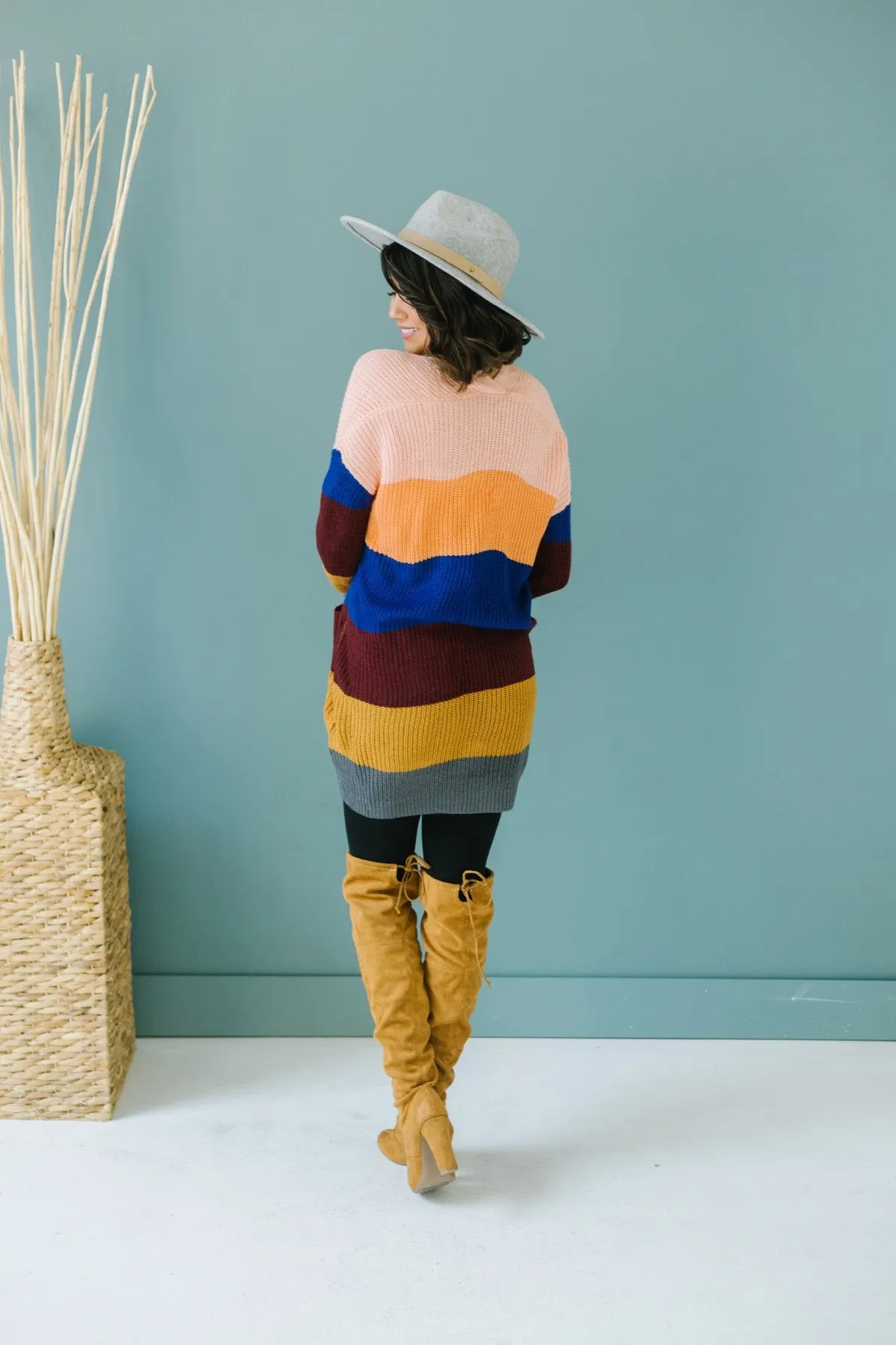 Striped ColorBlock Spring Cardigan