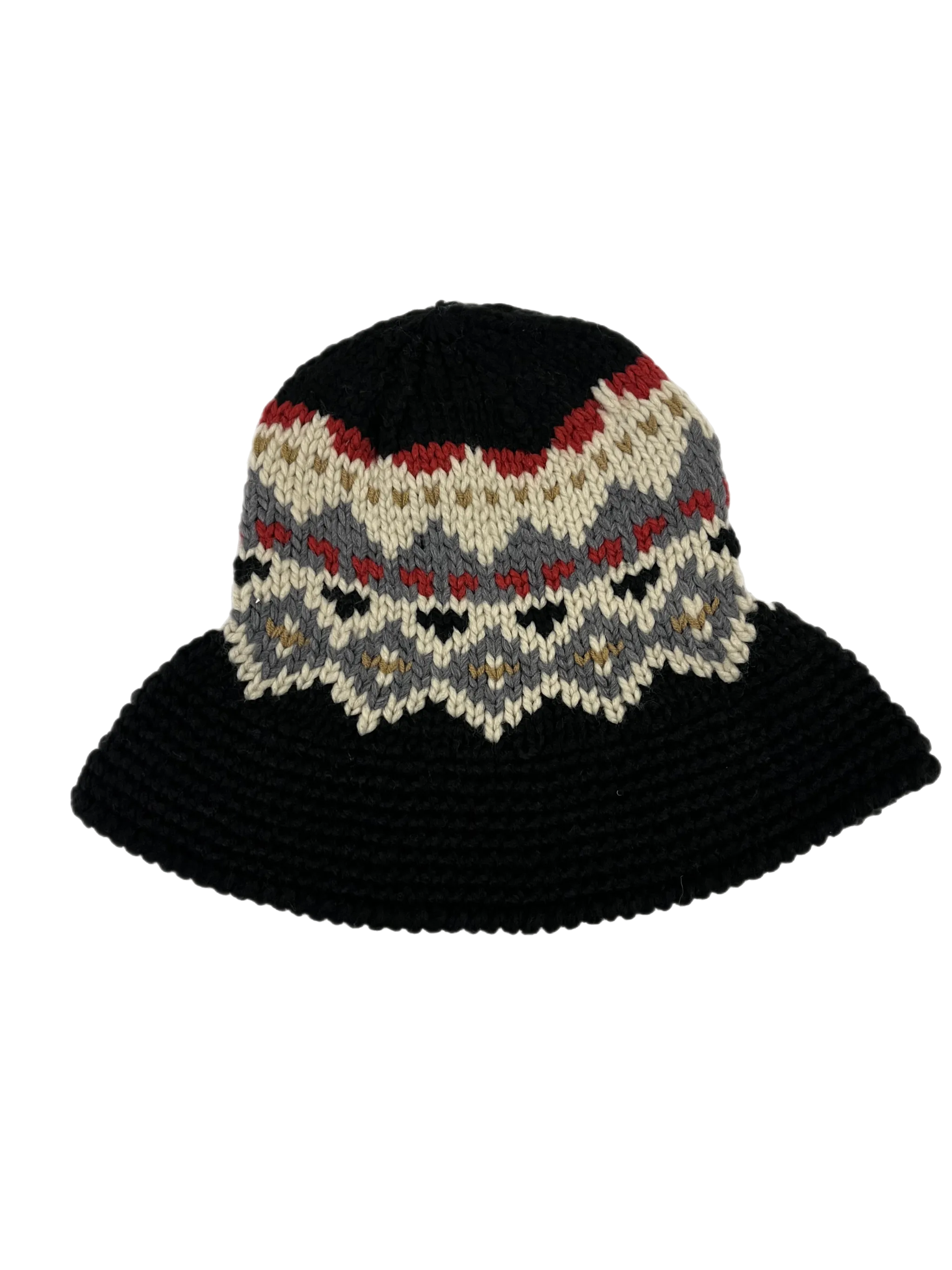 Striped Fair Isle Crochet Knit Bucket Hat