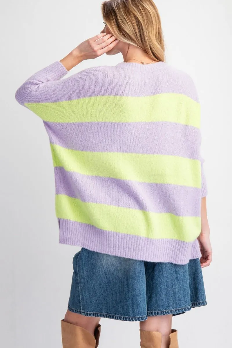 Striped Knit Sweater Pullover