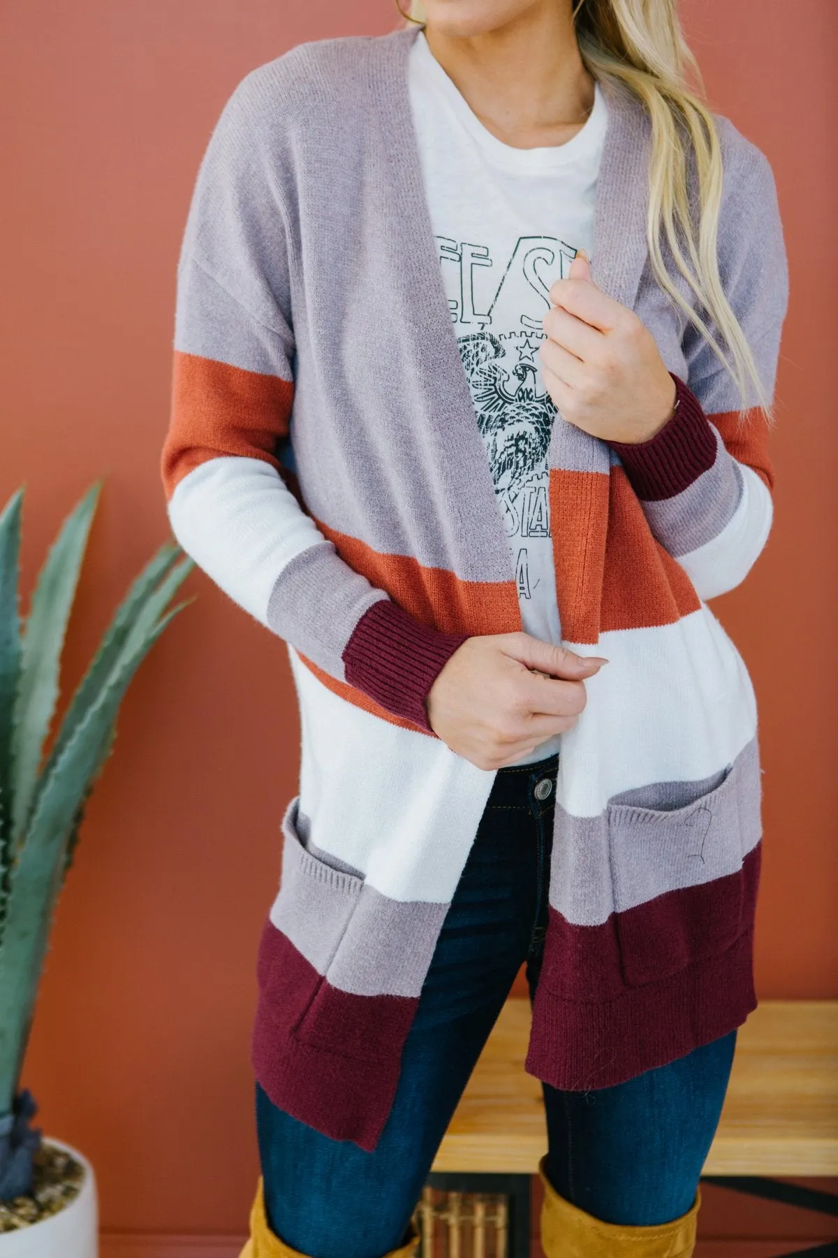 Striped Pocket Cardigan