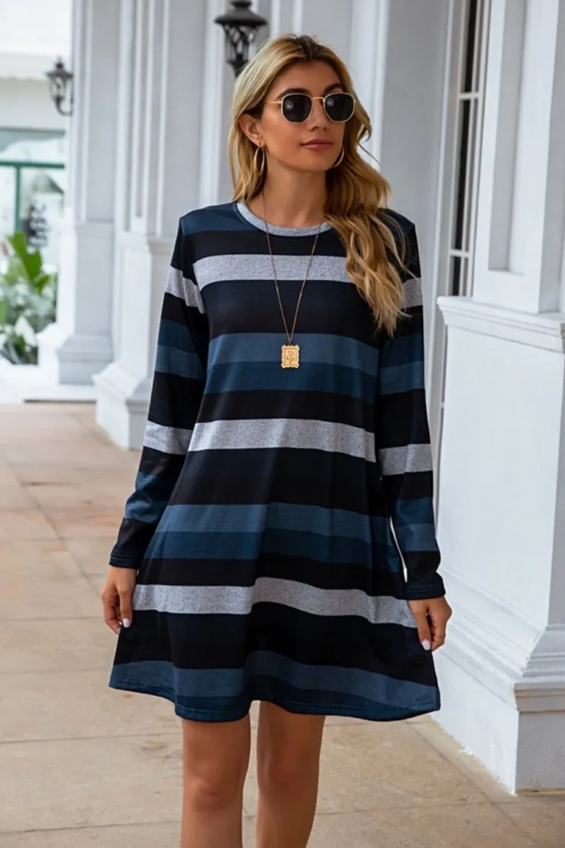 Stylish Fall Long Sleeve Casual Dress