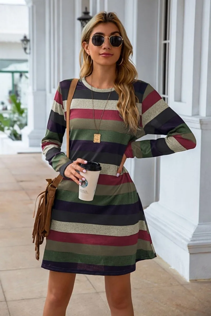 Stylish Fall Long Sleeve Casual Dress