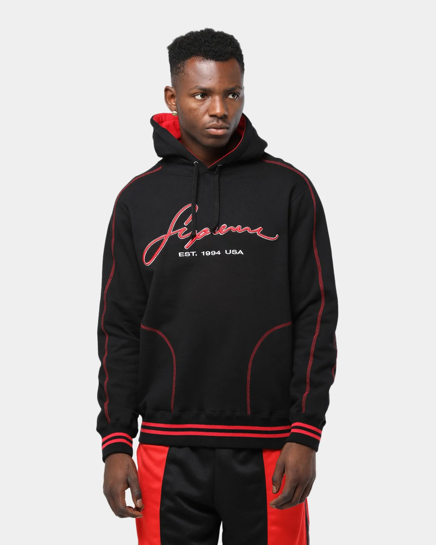 Supreme Contrast Embroidered Hood Black