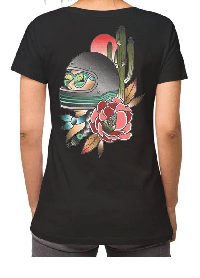 T-shirt "Woman helmet /casque femme"