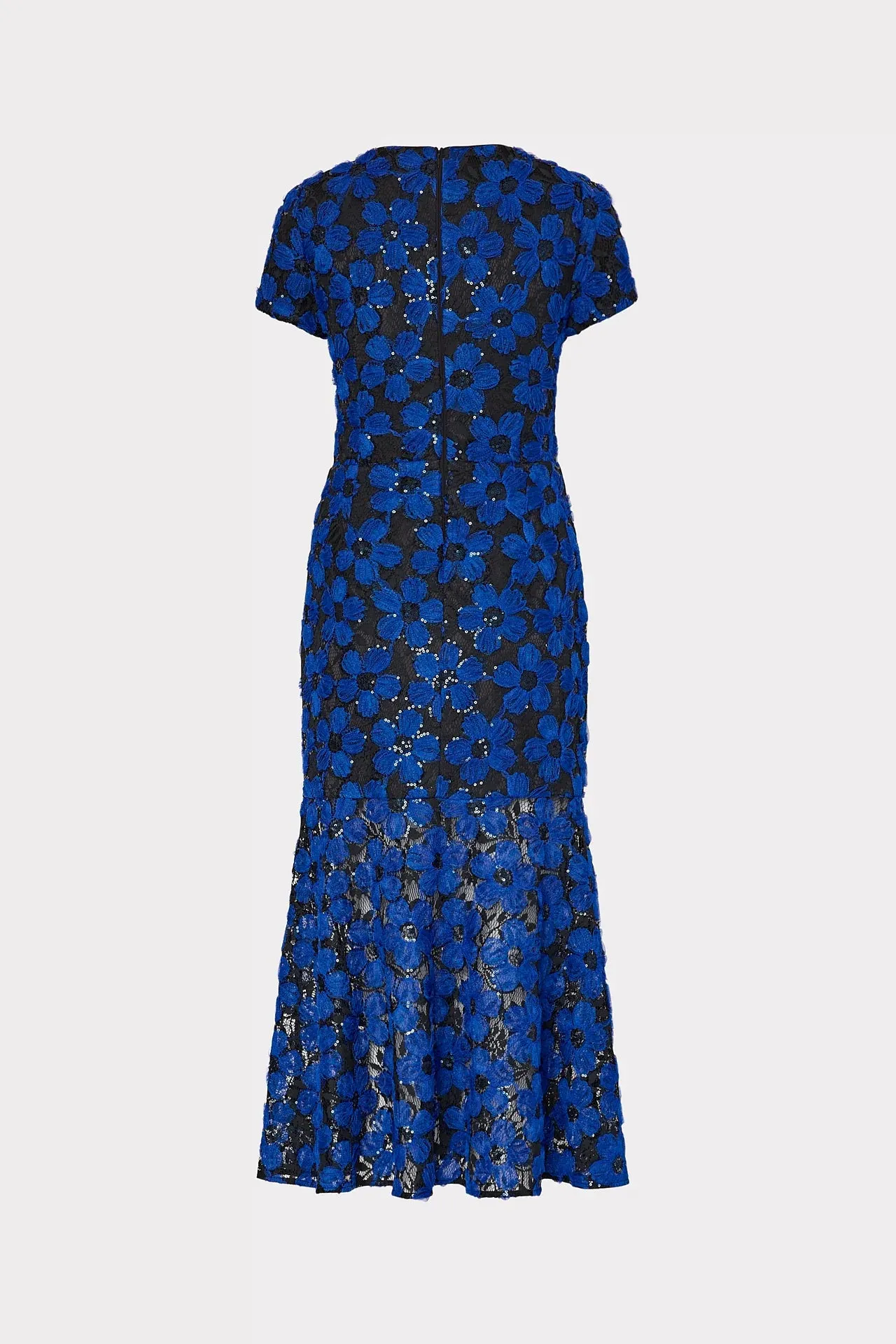 Tahlia Tulle Embroidery Dress - Cobalt Black