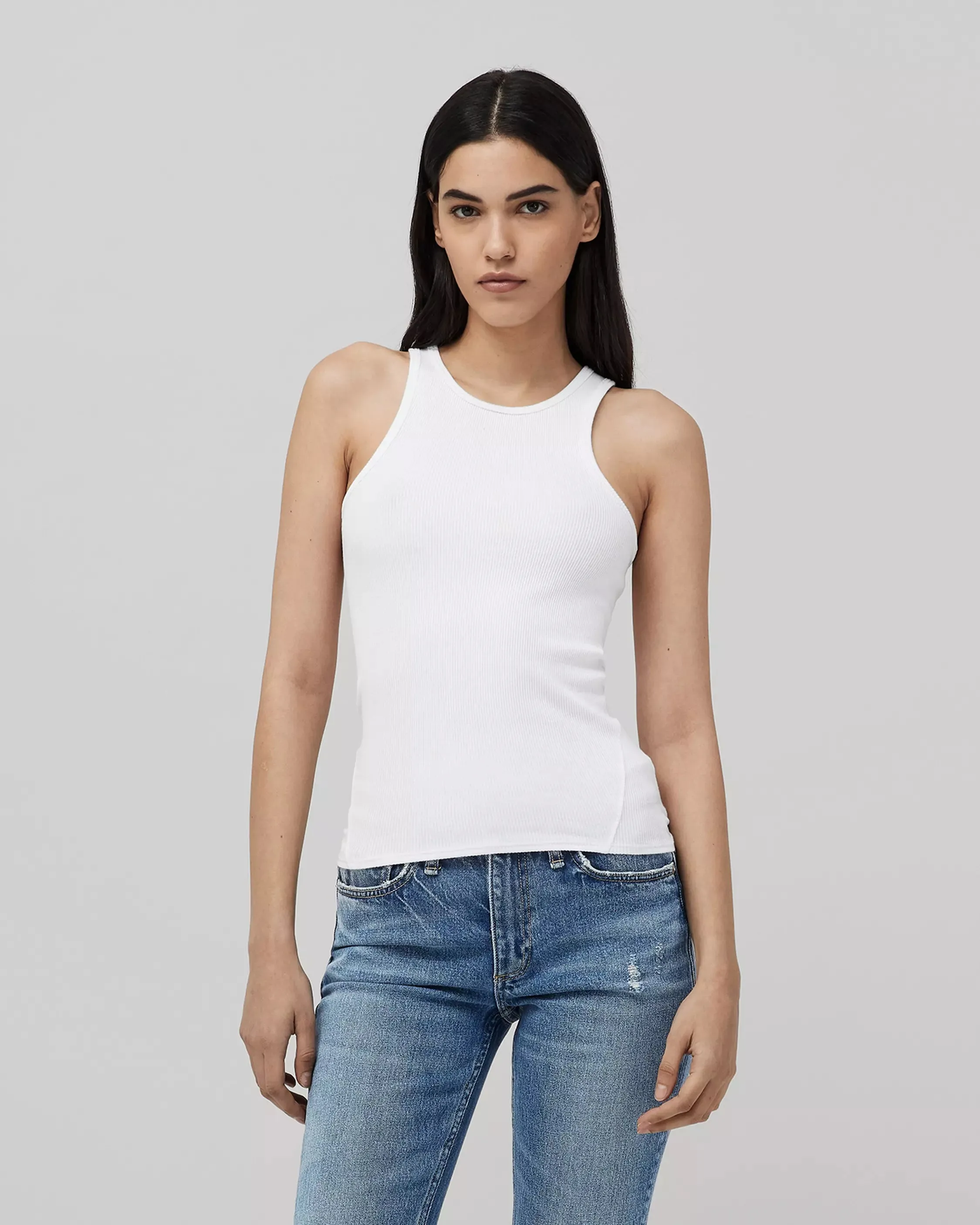 The Essential Rib Tank - White