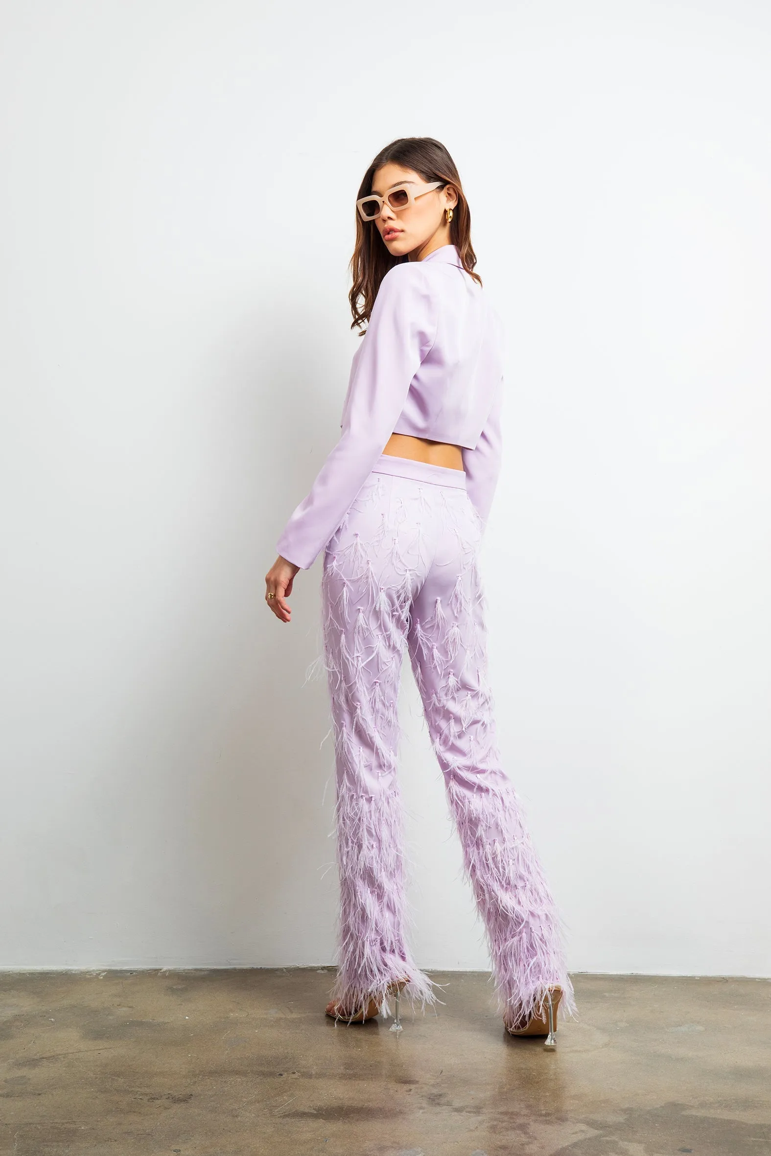 The Headliner Cropped Jacket in Lilac