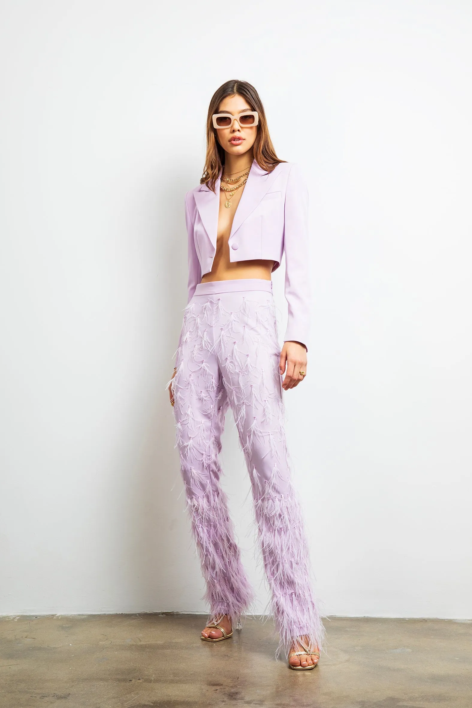 The Headliner Cropped Jacket in Lilac