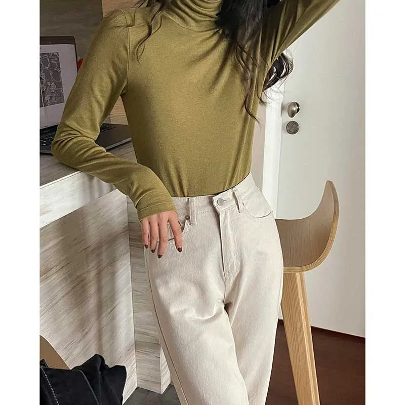 The Rock Turtleneck Bottoming Shirt Women's Autumn Long-Sleeved T-shirt