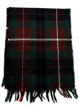 'The Scotch House'-Brown/Green/Purple Plaid 100% Wool Scarf