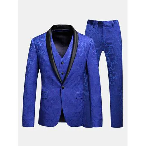 Three Pieces Printing Business Suit