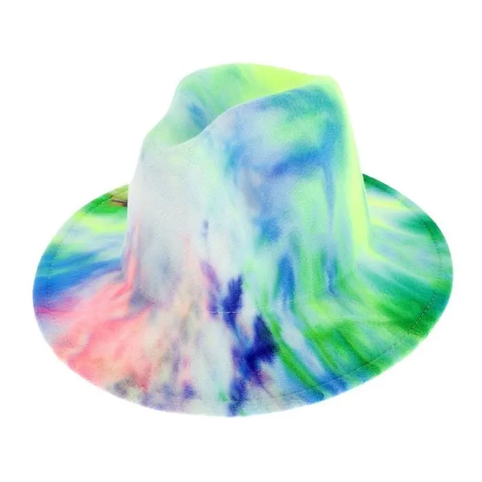 Tie Dye Rainbow Fedora